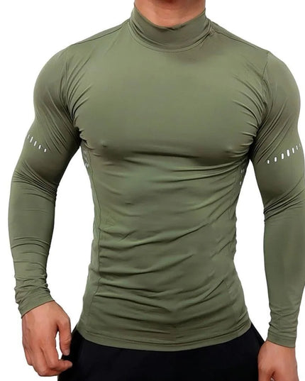 Men's Slim-Fit Long-Sleeved Shirt, Quick-Drying, Breathable, and Highly Elastic Sweater