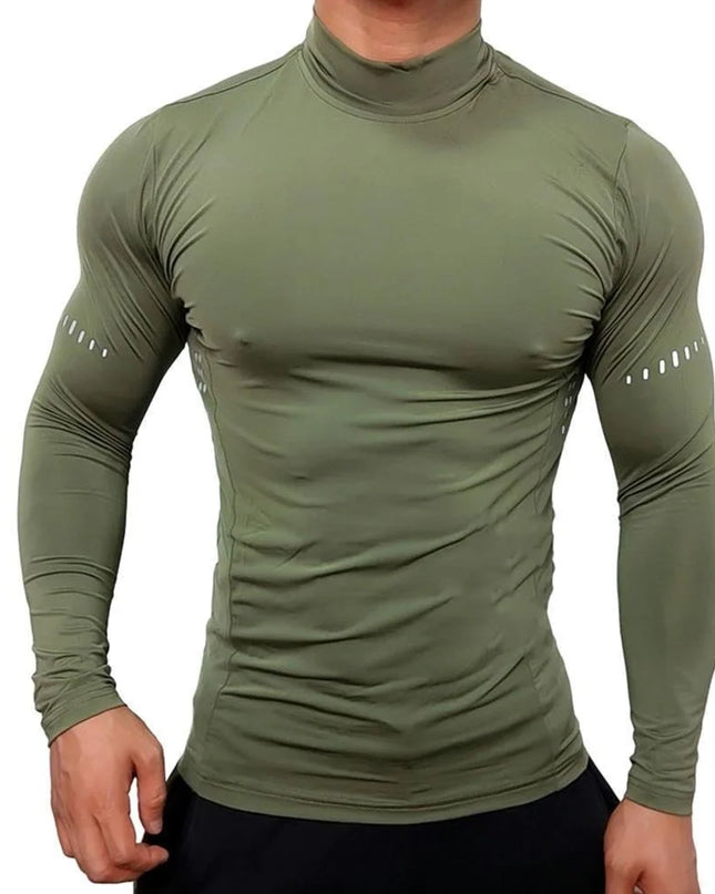 Men's Slim-Fit Long-Sleeved Shirt, Quick-Drying, Breathable, and Highly Elastic Sweater