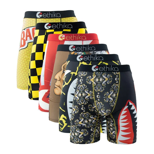 ETHIKA Men's 6-Pack Breathable Boxer Briefs