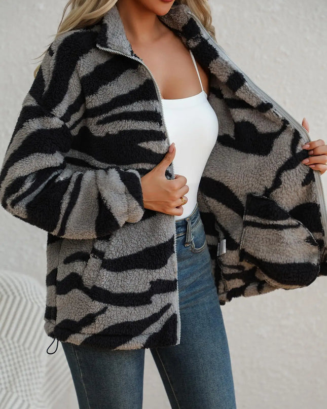 Women's Aztec Print Zipper Jacket
