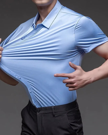 High-Stretch Men's Short Sleeve Casual Shirt