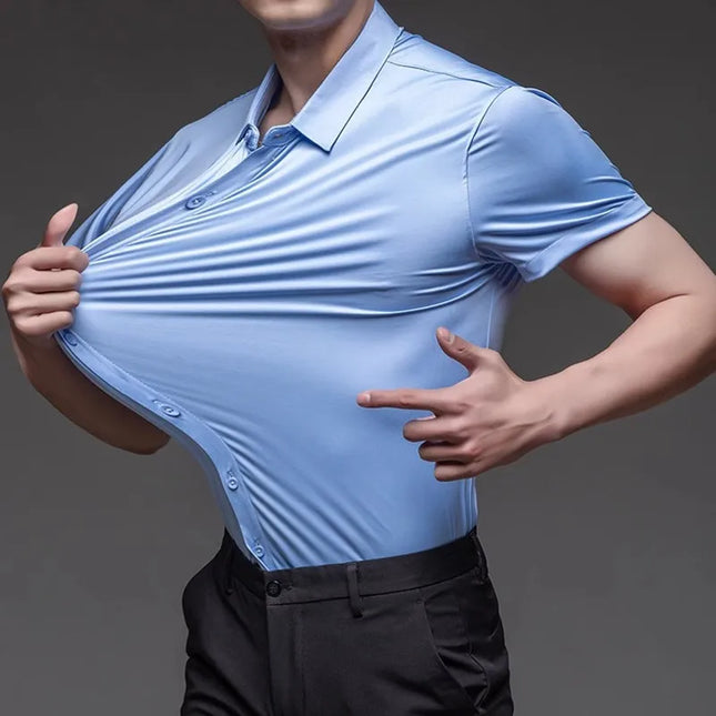 High-Stretch Men's Short Sleeve Casual Shirt