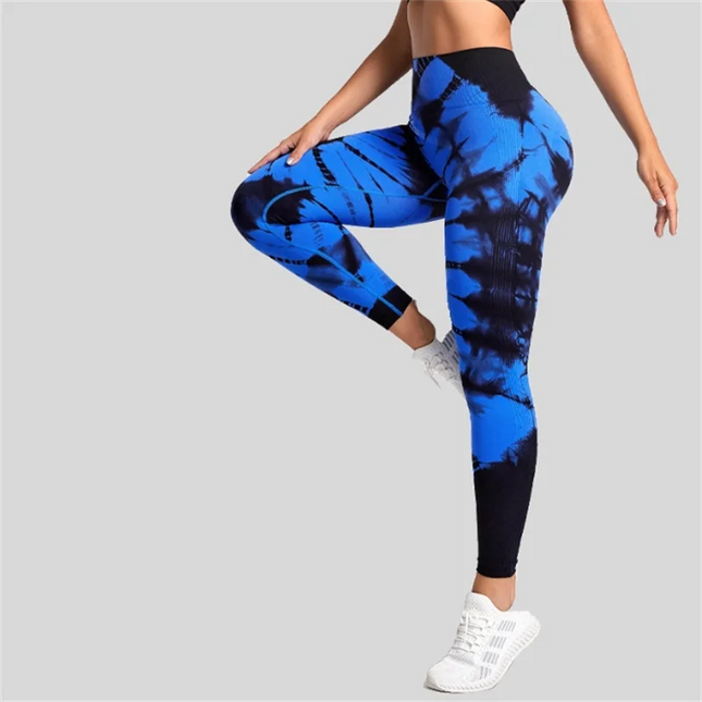 Women's High-Waist Tie-Dye Yoga Pants - Various Colors