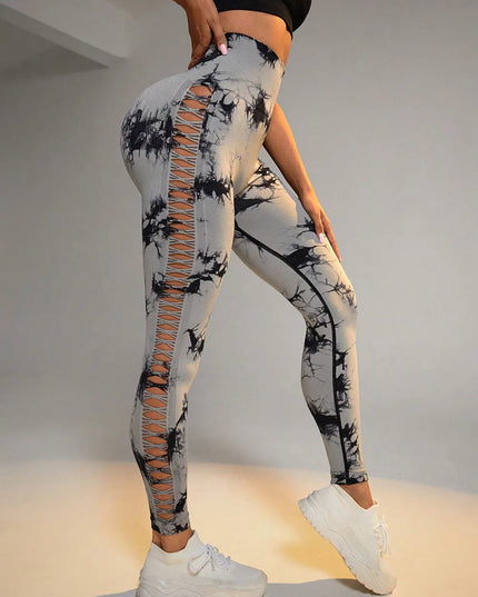 Women's High Waist Seamless Leggings with Side Hollow Design