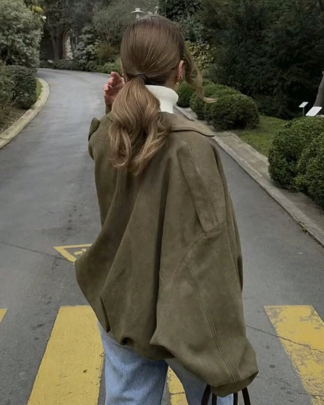Vintage Women's Oversized Jacket - Loose Fit, Soft & Stylish Outerwear for Women