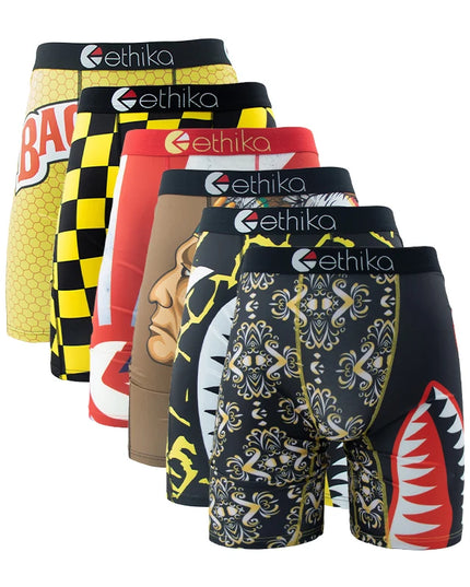 ETHIKA Men's 6-Pack Breathable Boxer Briefs