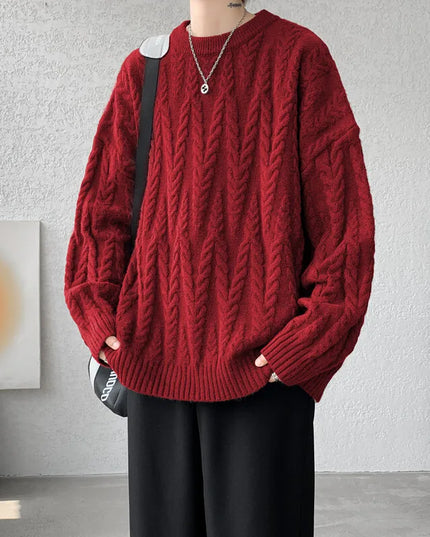 Men's Knit O-Neck Loose Casual Sweater