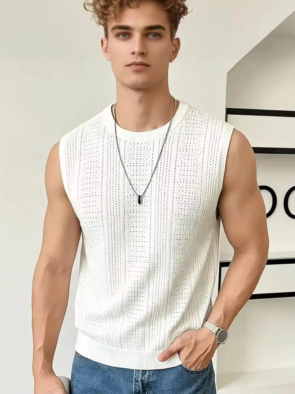 Men's Sleeveless Knitted Vest