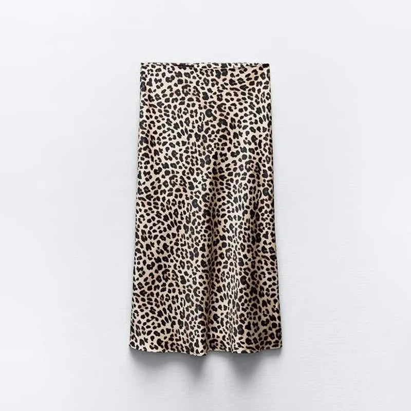 Women's Satin-Like Long Skirt - High Waist Elegant Slim Fit Skirt for Women