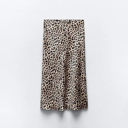 Women's Satin-Like Long Skirt - High Waist Elegant Slim Fit Skirt for Women