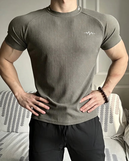 Men's Honeycomb Pattern Quick-Dry Breathable Elastic T-Shirt