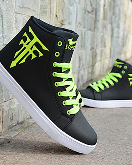 Men's High-Top Lace-Up Vulcanized Sneakers