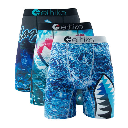 ETHIKA Men's 3-Pack Breathable Boxer Briefs Underwear