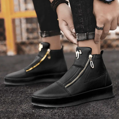 Men's Zippered High-Top Sneakers