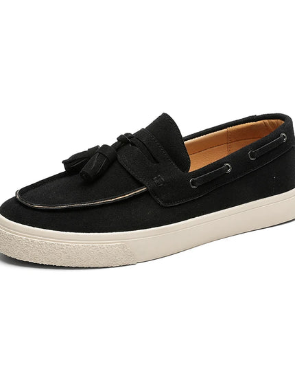 Luxury Men's Suede Tassel Loafers – Comfortable Stylish Dress Shoes