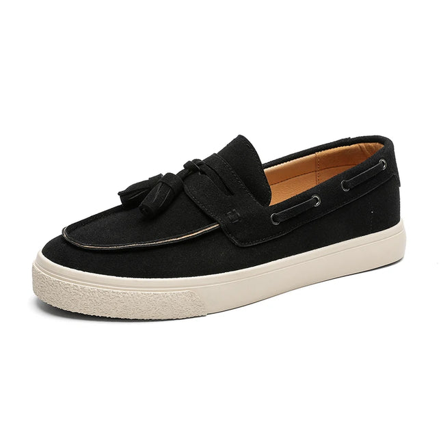 Luxury Men's Suede Tassel Loafers – Comfortable Stylish Dress Shoes