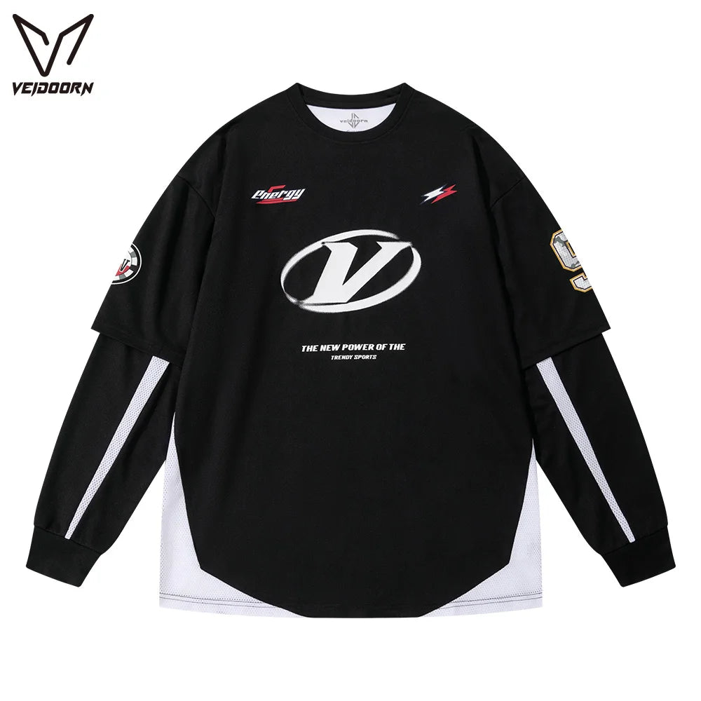 Veidoorn Men's Long Sleeve Athletic Workout Sweater – Comfortable Activewear for Men