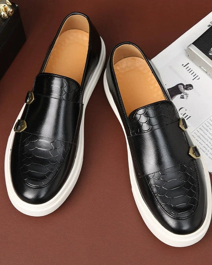Men's Casual Faux Leather Loafers - Slip-On Dress Shoes for Men