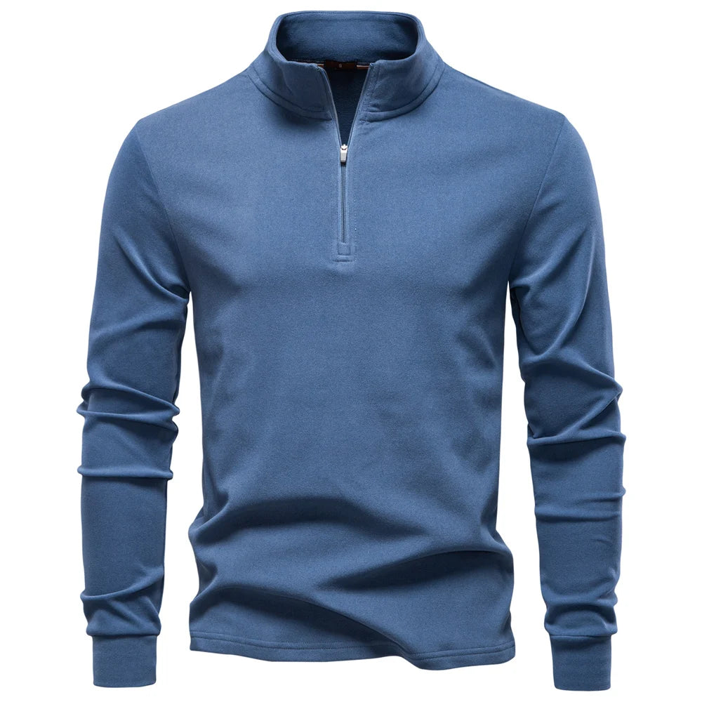 Men's Zipper Sweatshirt with Long Sleeves - Breathable Lightweight Jacket for Men