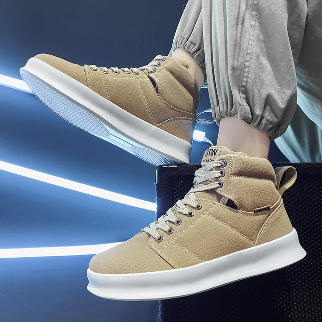 High-Top Men's Faux Suede Sneakers