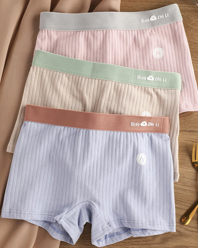 Women's 3-Pack Cotton Striped Breathable Briefs - Comfortable and Stylish Underwear Set