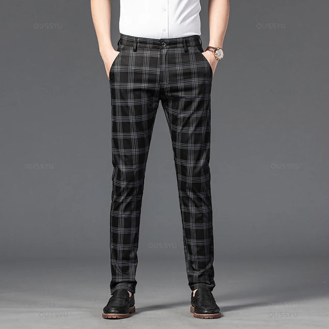 Men's Classic Stripe & Plaid Trousers – Stylish Men's Casual & Formal Pants
