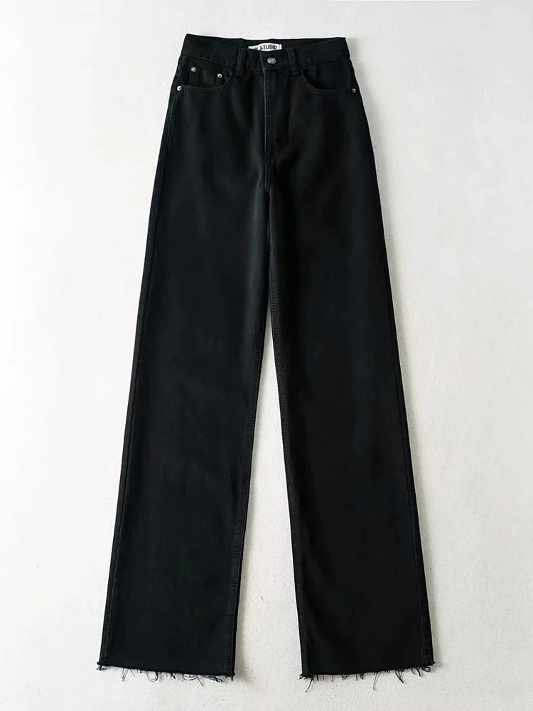 Casual Straight Leg Denim Jeans for Women - Various Colors