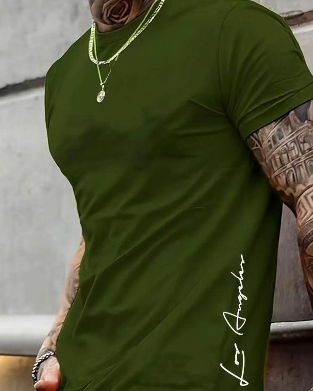Men's Cotton T-Shirt with Los Angeles Print