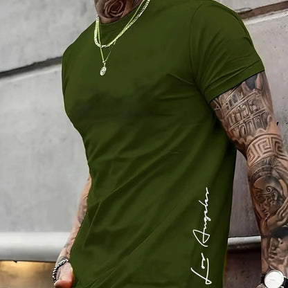 Men's Cotton T-Shirt with Los Angeles Print