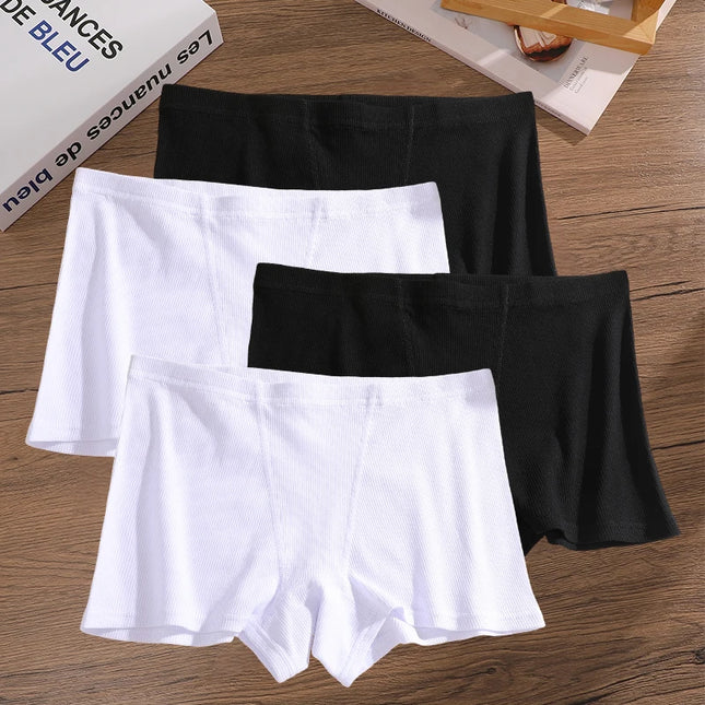 4-Pack Women's Cotton Lace Seamless Boxer Briefs