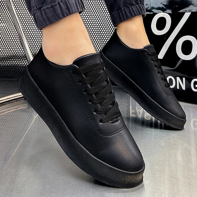 Thick Sole Soft Faux Leather Sneakers for Men