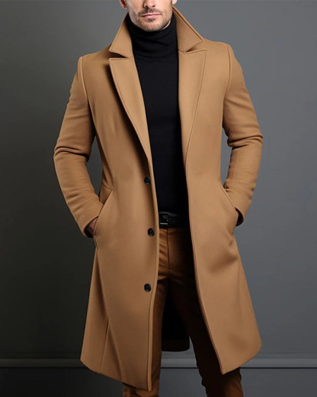 Men's Single-Breasted Trench Coat