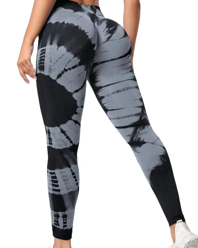 Women's High-Waist Tie-Dye Yoga Pants - Various Colors