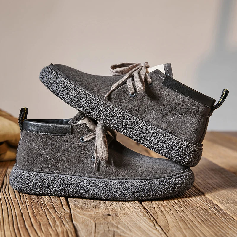 Men's Genuine Suede Leather Casual Shoes - Stylish & Comfortable Footwear for Men