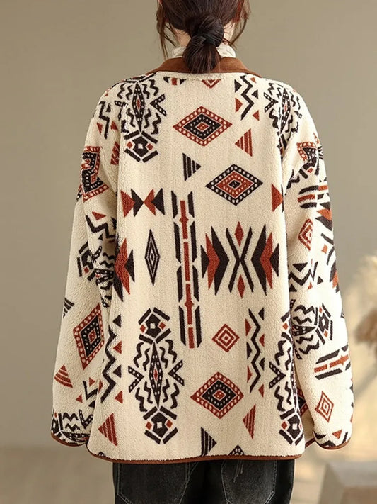 Women's Oversized Vintage Jacket – Trendy Retro Outerwear for Women