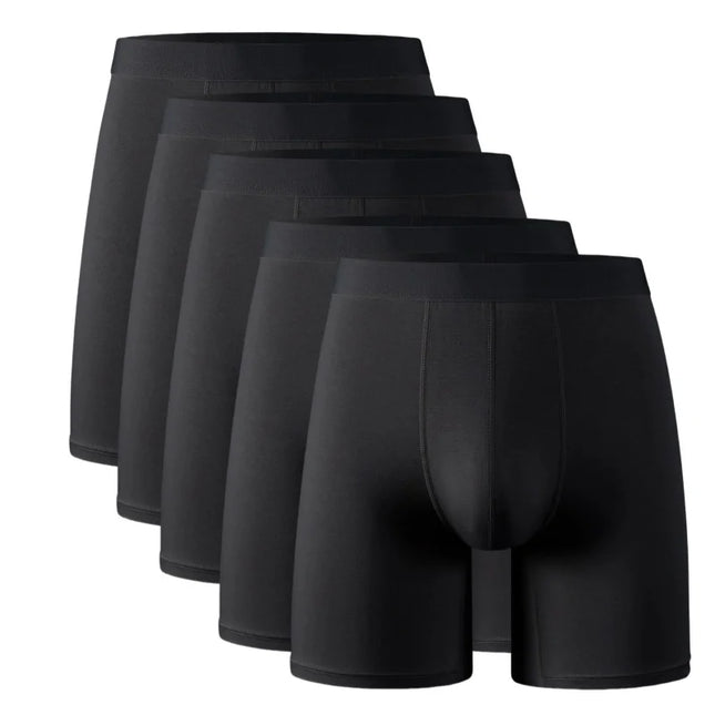 Men's Long Leg Boxer Briefs Multipack - 95% Bamboo Fiber & 5% Spandex