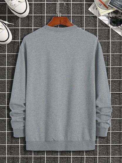 Men's Casual Loose Fit Anchor Pattern Print Sweater