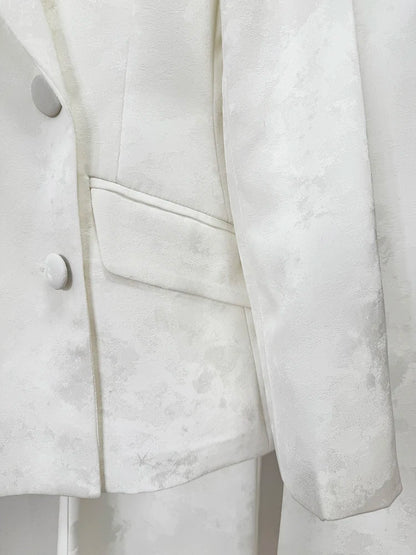 Women's Two-Piece Slim Fit Jacquard Pants Set