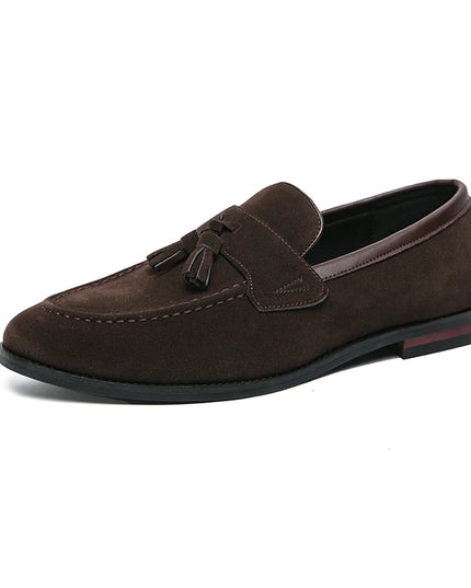 Men's Faux Suede Tassel Loafers – Comfortable Casual Flats for Men