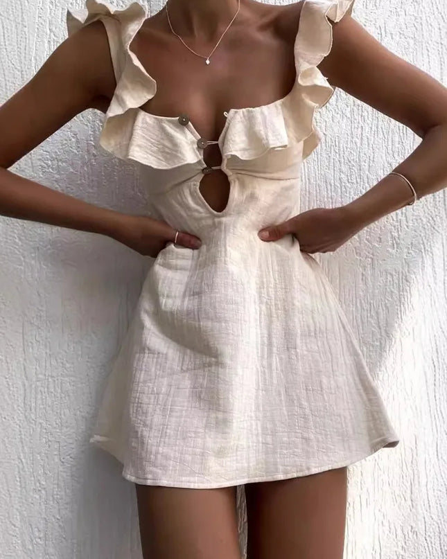 Women's Ruffled Strap Mini Dress