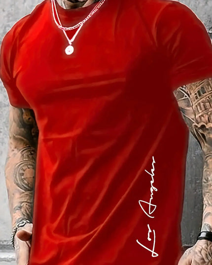 Men's Cotton T-Shirt with Los Angeles Print