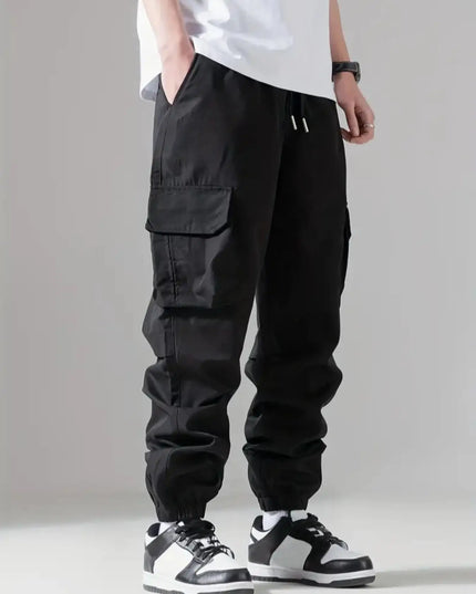 Men's Casual Loose Fit Cargo Sweatpants with Drawstring