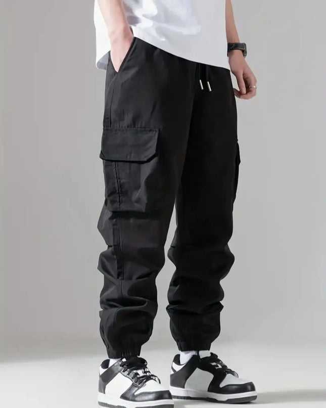 Men's Casual Loose Fit Cargo Sweatpants with Drawstring