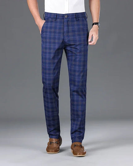 Men's Classic Checkered Straight Casual Pants