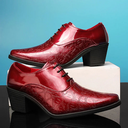 Luxury Men's Pointed Toe Elevation Shoes - Stylish Height-Enhancing Footwear
