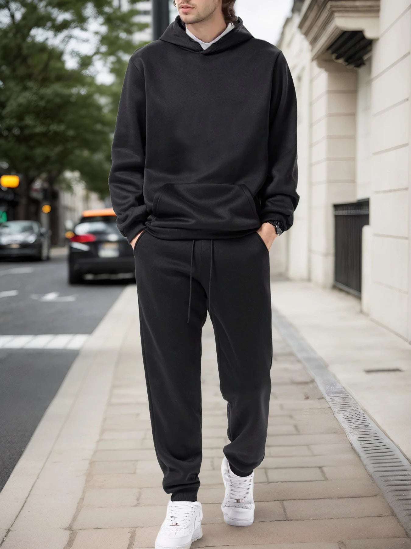 Men's Two-Piece Hoodie and Drawstring Jogger Set