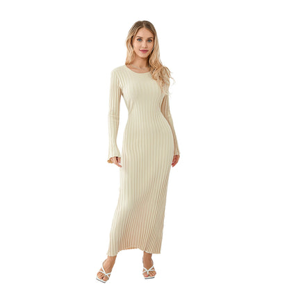 Elegant Women’s Knit Long Sleeve Bodycon Dress – Stylish & Comfortable Long Sleeve Midi Dress for Women