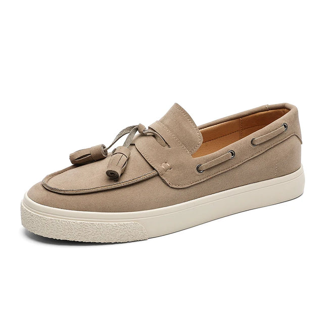 Luxury Men's Suede Tassel Loafers – Comfortable Stylish Dress Shoes