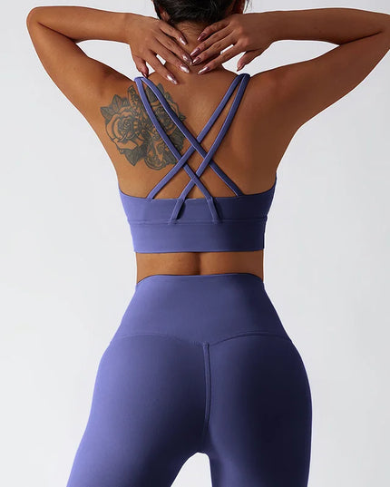 2-Piece Women's Yoga Set: Push-Up Bra and Leggings Combo - Various Colors
