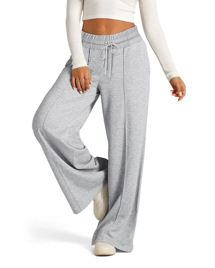 Women's Wide Leg Straight Pants with Drawstring